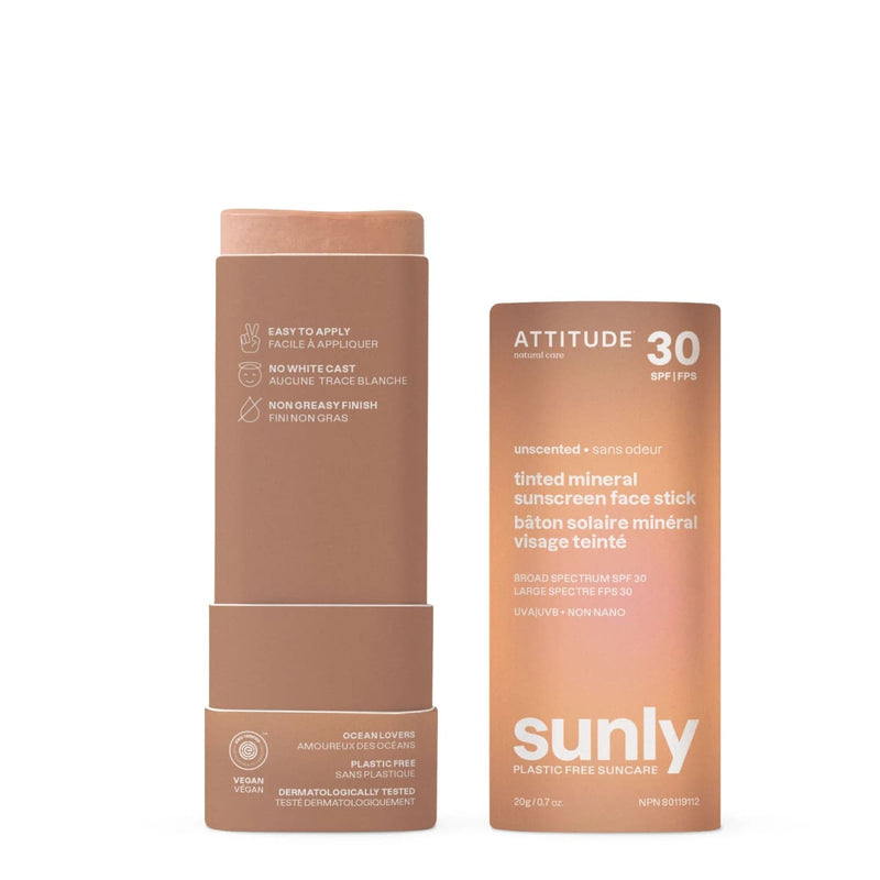 Attitude Sunly gezichtszonnebrandstick getint SPF30 20.00 Gram extra image