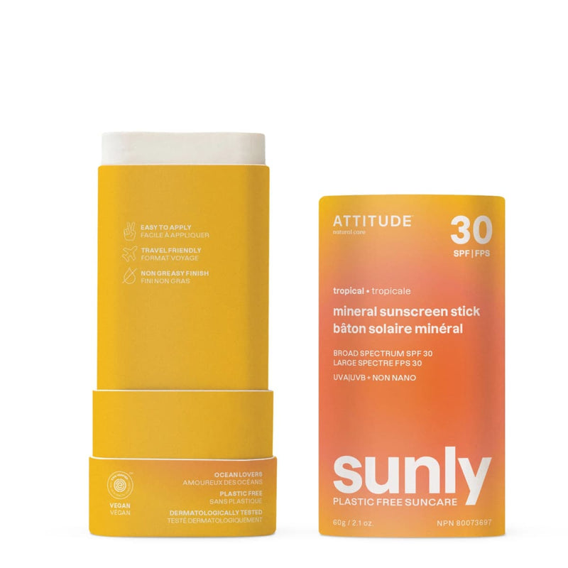 Attitude Sunly zonnebrandstick SPF30 tropisch 60.00 Gram extra image