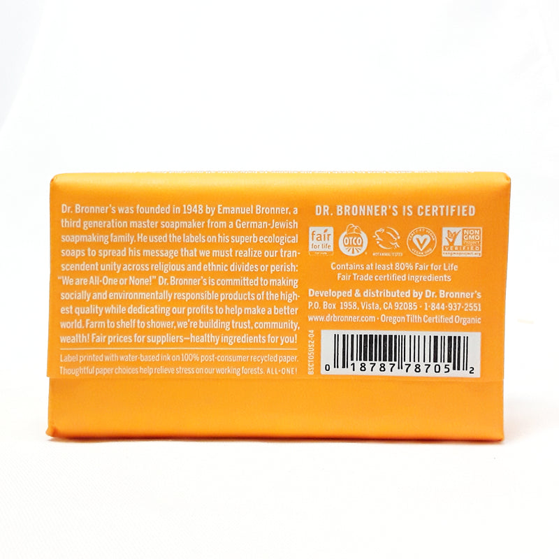 Dr. Bronner's Bar Soap Citrus & Orange 140.00 Gram extra image