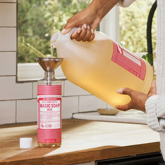 Dr Bronners Liquid soap roos 3800 Milliliter extra image