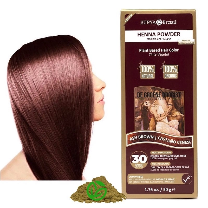 Surya Brasil Henna hair dye powder ash brown 50.00 Gram extra image