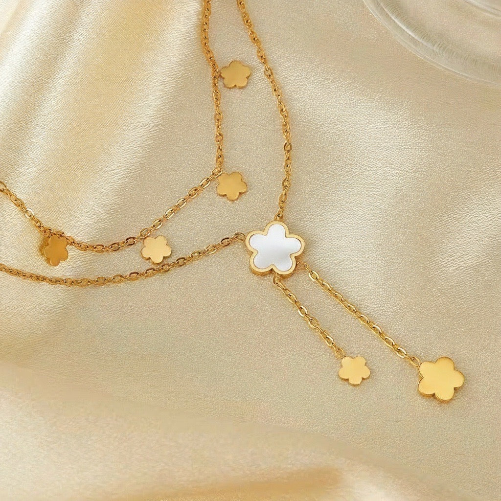 The Blossom Gelaagde Drop Ketting