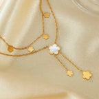 The Blossom Gelaagde Drop Ketting