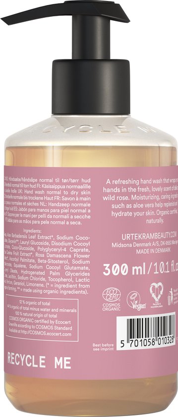 Urtekram Hand Soap Soft Wild Rose 300.00 Milliliter extra image