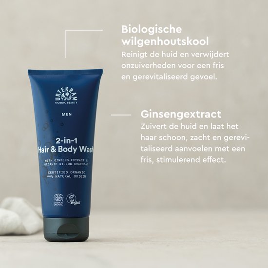 Urtekram Men haar en body wash 200.00 Milliliter extra image