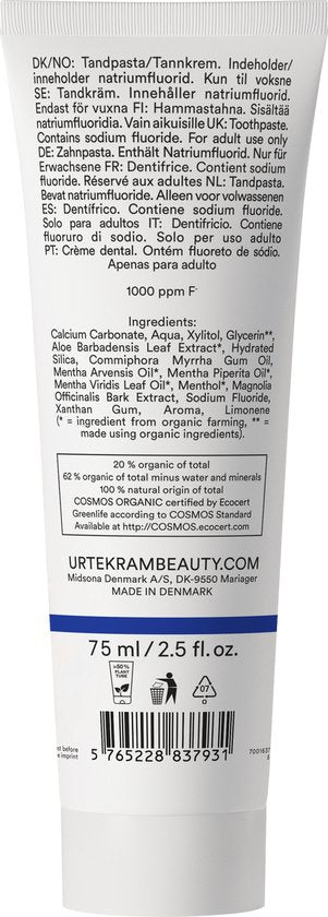 Urtekram Toothpaste mint fluoride 75.00 Millilitre extra image
