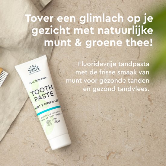 Urtekram Tandpasta munt/groene thee 75.00 Milliliter extra image