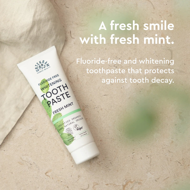 Urtekram Tandpasta whitening fresh mint 75.00 Milliliter extra image