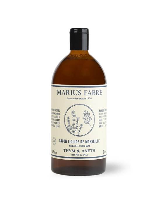 Marius Fabre Nature Marseille zeep tijm dille navul 1.00 Liter extra image